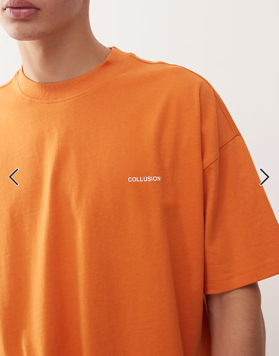 COLLUSION Unisex logo t-shirt in orange