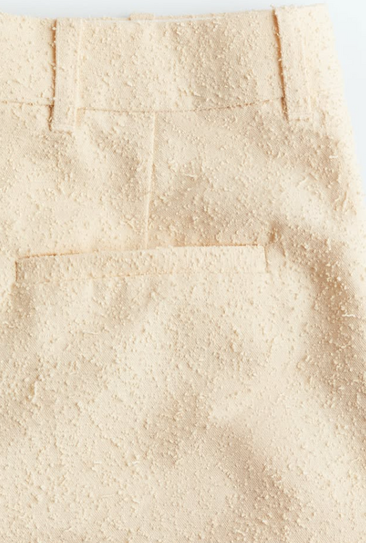 H&M - WIDE TAILORED TROUSERS - butter yellow