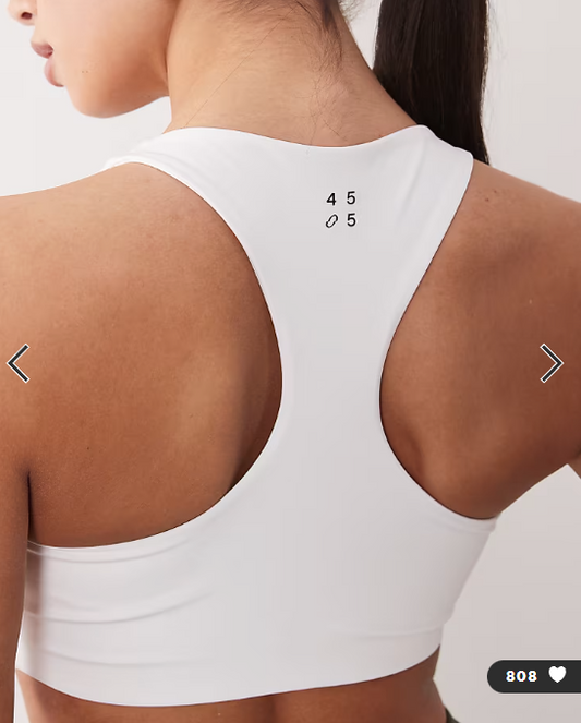 4505 active push up medium support sports bra in white