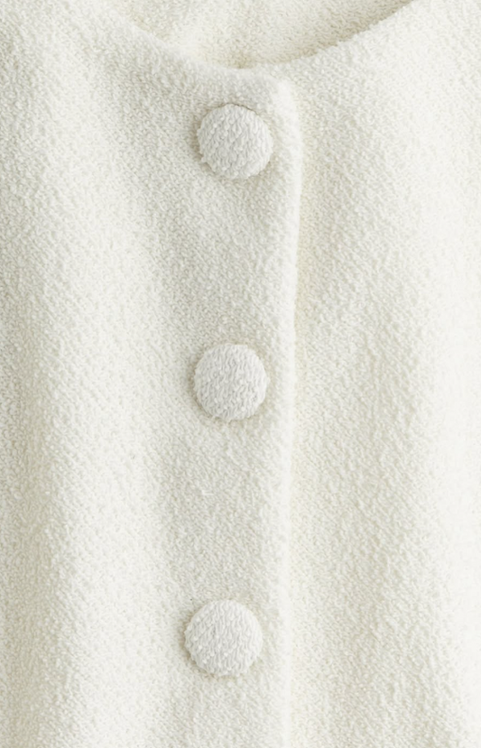 H&M - WAISTED CARDIGAN. white