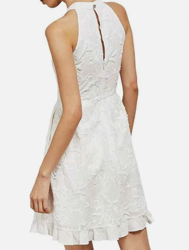 Ted Baker - LORENE- Halter- Skater Embroidered Dress- White