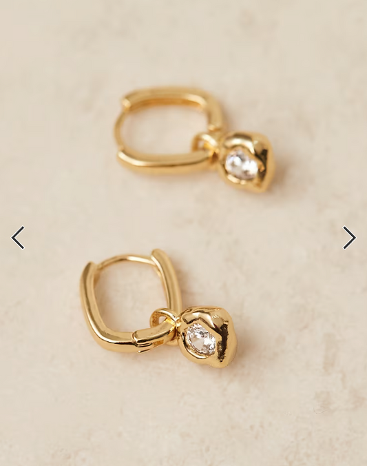 Accessorize Z sparkle molten charm hoops in 14k gold plated