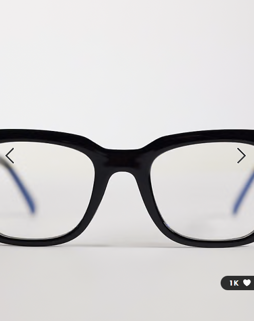Reclaimed Vintage unisex square blue light glasses in black