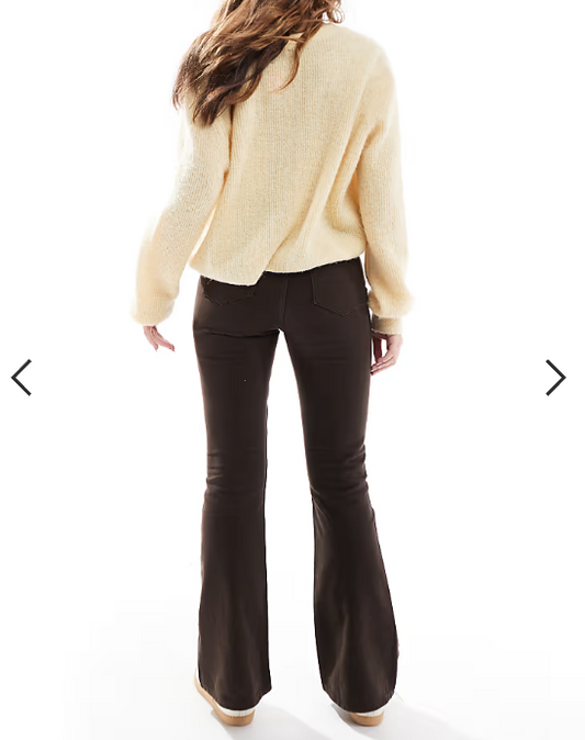Miss Selfridge flared jeans in chocolate