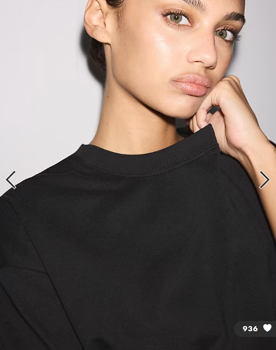 Stradivarius Oversize short sleeve t-shirt in black