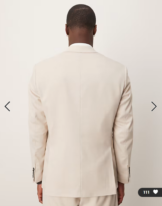 Asos - Selected wool blend regular fit blazer in cream