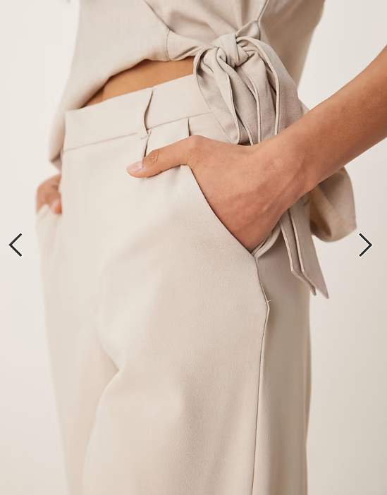 JDY longline tailored shorts in beige