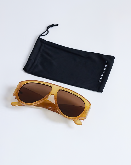 Topshop zante aviator sunglasses in milky orange