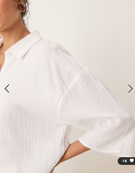 JDY cropped cheesecloth shirt co-ord in white