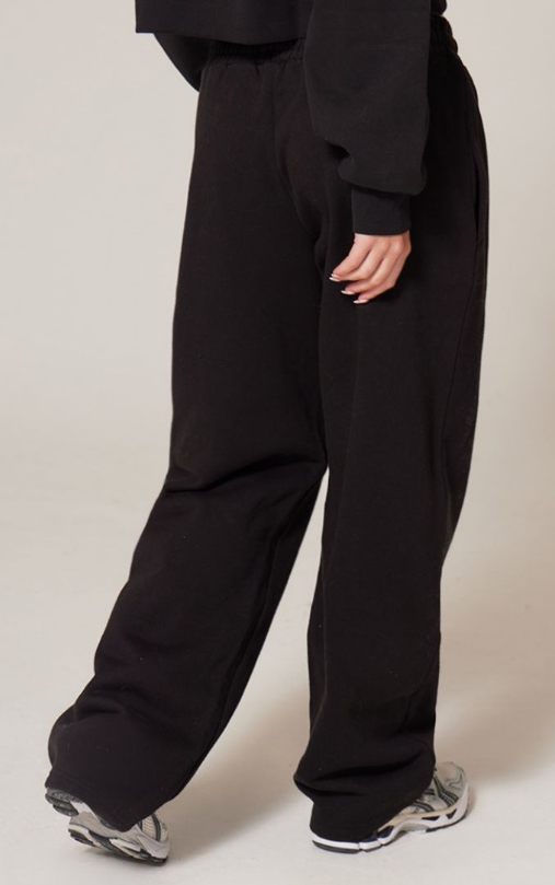 Plt - Black Premium Print Wide Leg Joggers