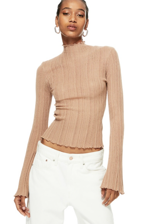 H&M - Rib-knit Mock Turtleneck Top