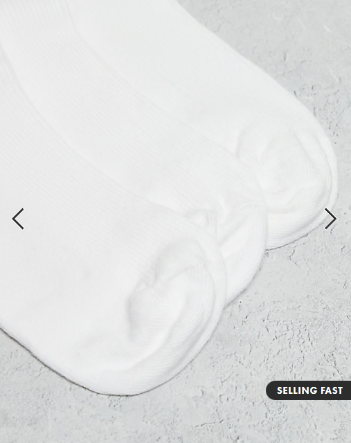 ASOS DESIGN 3 pack frill edge ankle socks in white