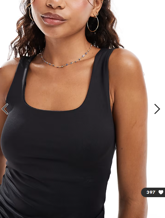 ONLY reversible seamless square neck vest top in black