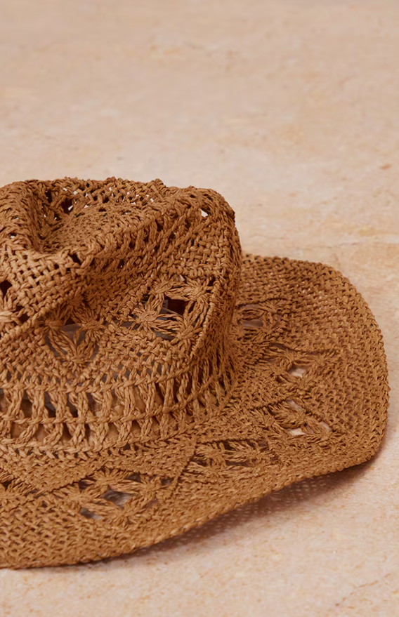 Natural Raffia Cowboy Hat
