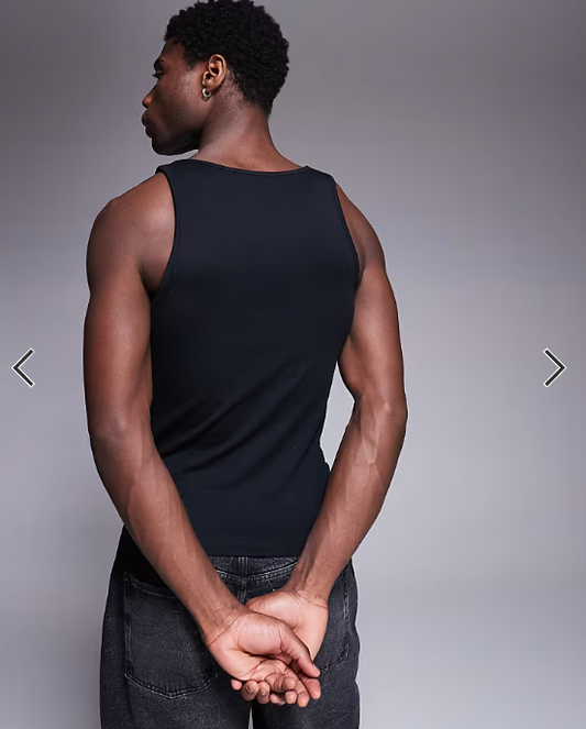 ASOS DESIGN essentials muscle fit vest in black