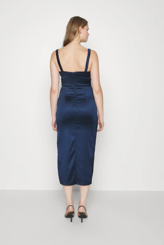 Abercrombie & Fitch NECK COLUMN MIDI DRESS - Cocktail dress / Party dress - estate blue