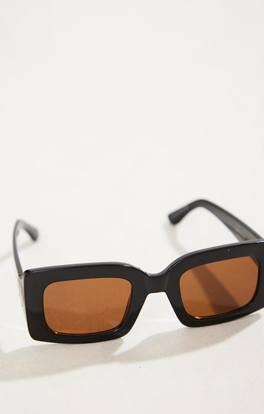 Black Tinted Chunky Square Frame Sunglasses