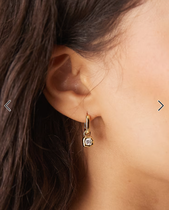 Accessorize Z sparkle molten charm hoops in 14k gold plated