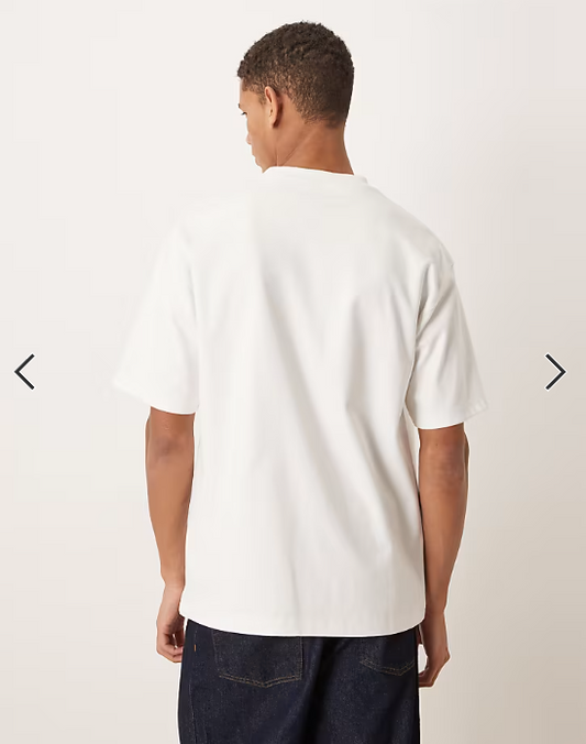 ASOS DESIGN premium interlock relaxed t-shirt in white.