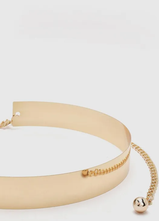 Gold Metal Chunky Waist Belt