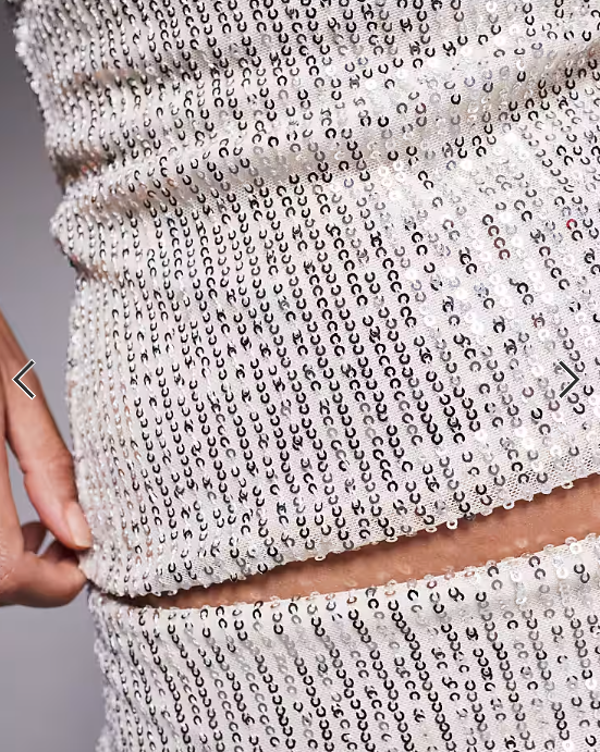 Fashionkilla exclusive sequin scoop neck cami top co-ord in silver