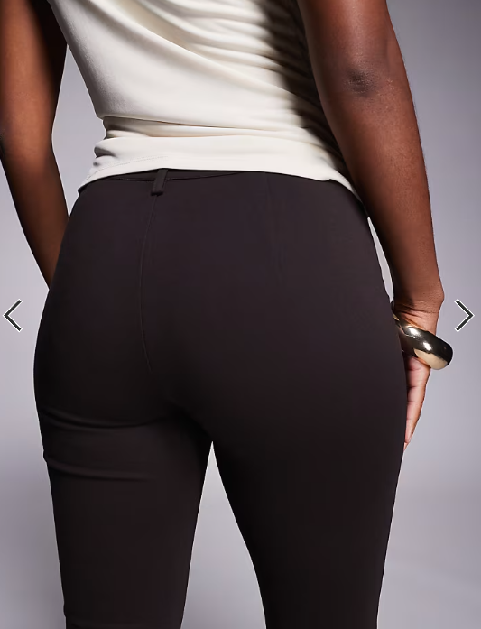 ASOS DESIGN Premium ponte flare trouser with tailored waistband in chocolate