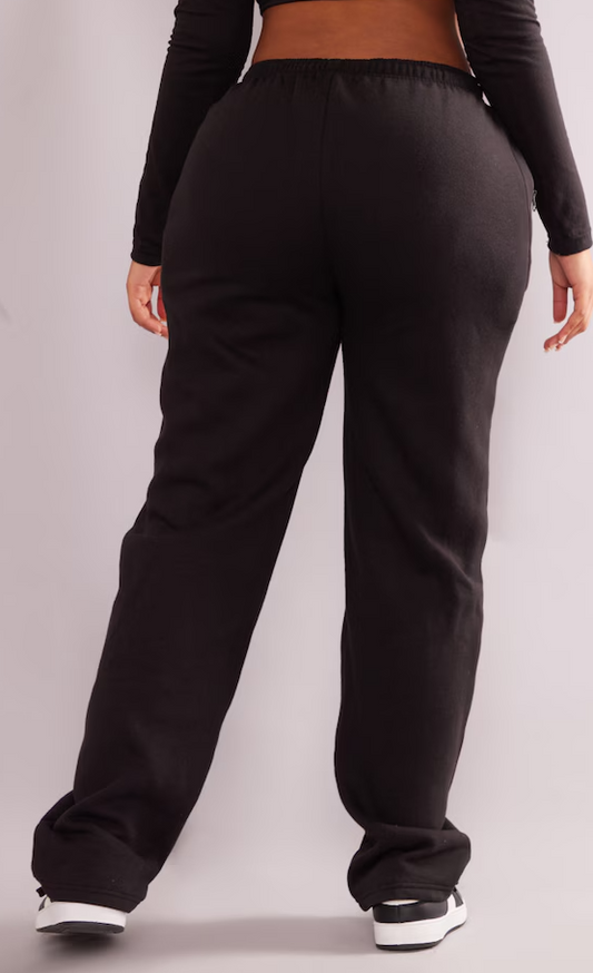 Shape Black Zip Pocket Wide Leg Sweatpants