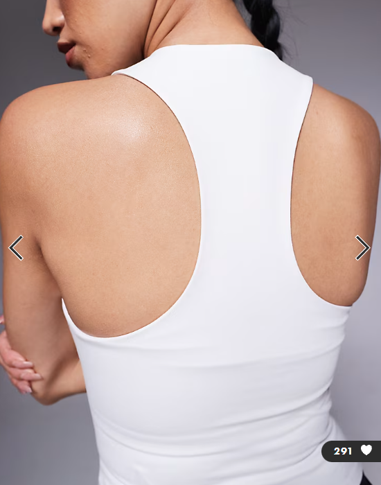 4505 Icon soft touch racer back vest with inner bra and removable padding in white