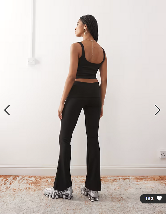 Weekday mix and match yoga seamless stretch flared leggings in black