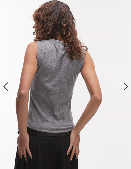 Topshop slim tank in charcoal marl