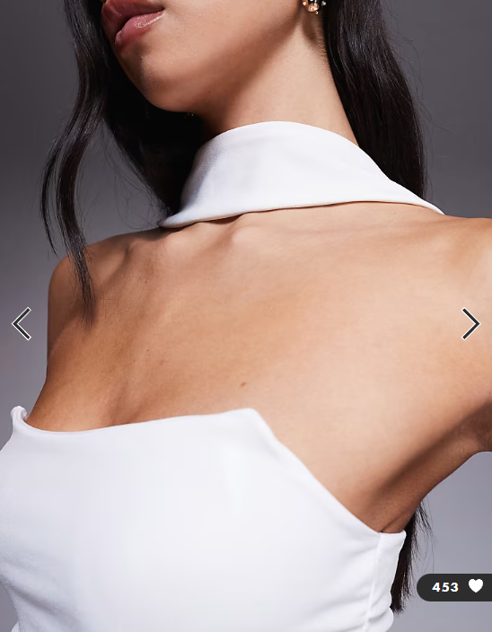 ASOS DESIGN longline structured bandeau top with scarf neck detail in ivory