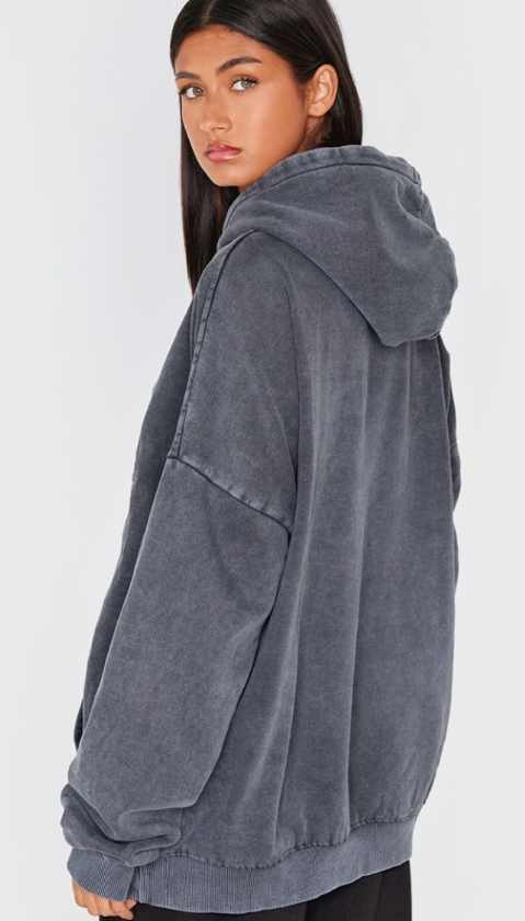 Charcoal Washed Design Studio Tonal Embroidered Hoodie