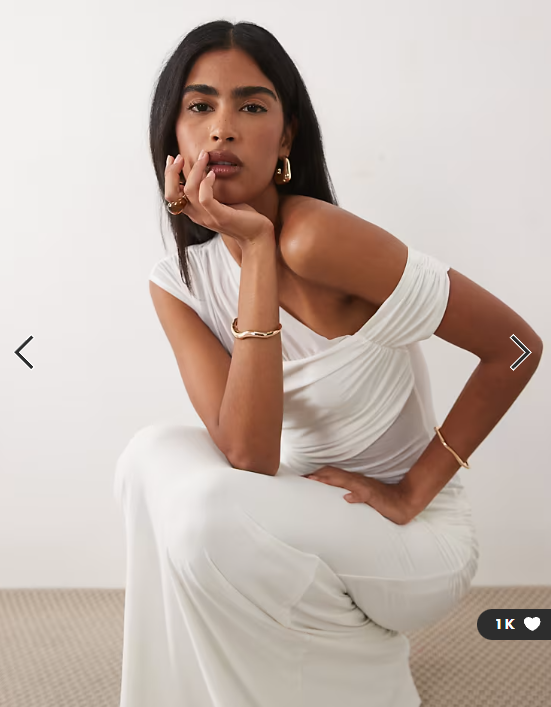 ASOS DESIGN fallen shoulder mesh sheer panelled maxi dress in white