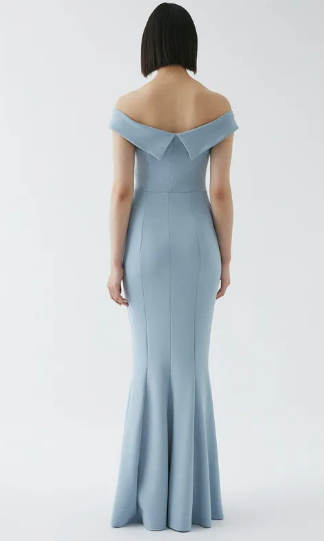 Coast Sculpting Crepe Bardot Fishtail Bridesmaids Maxi Dress