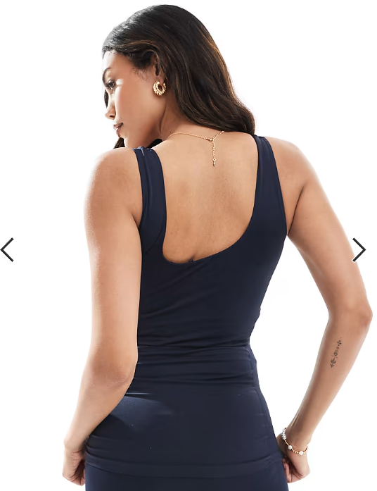 Mamalicious Maternity seamless vest top co-ord in dark sapphire
