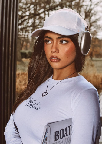 White Marl Café De Minuit Long Sleeve Fitted T-shirt