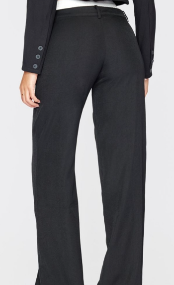 Tall Black Woven Double Waistband Tailored Trousers