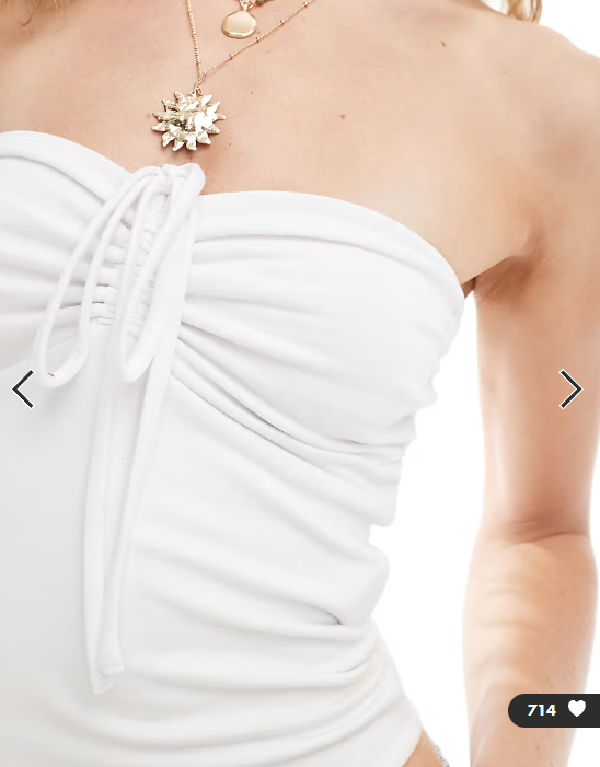 Hollister tie front halterneck tube top in white