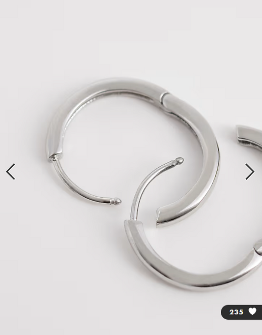 Jack & Jones huggie hoop earrings in silver