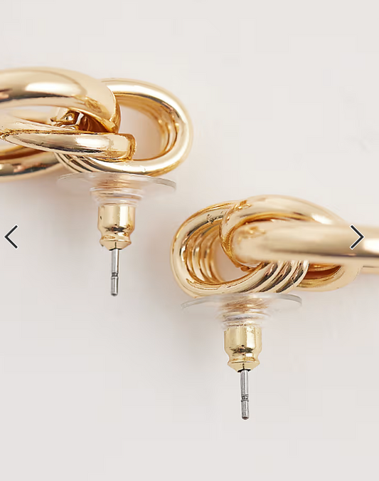 DesignB London vintage doorknocker earrings in gold