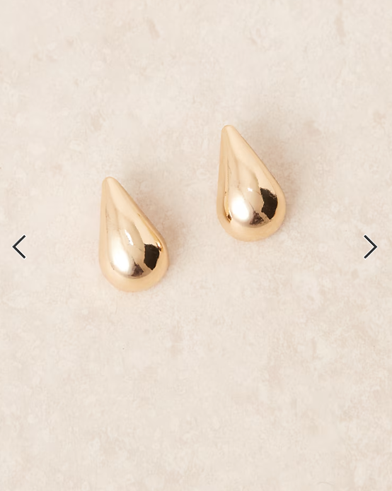 DesignB London teardrop earrings in gold