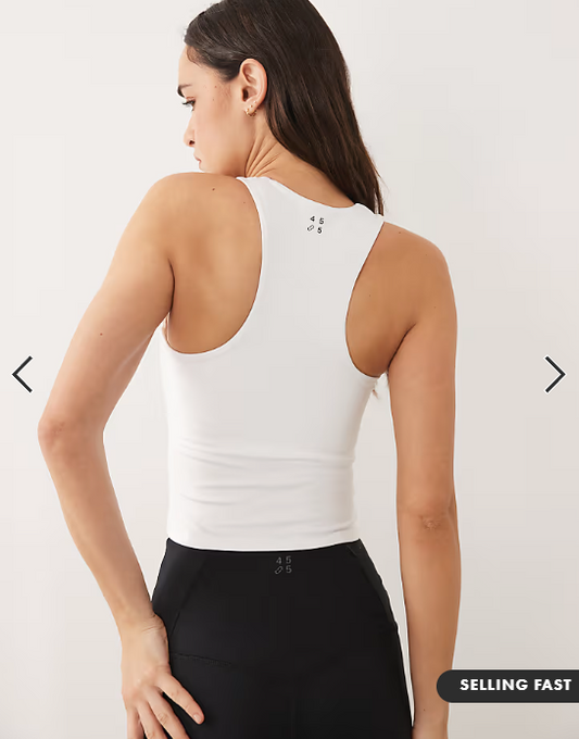 4505 Icon active racer back vest with inner bra and removable padding in white