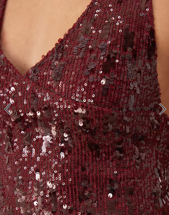 Motel Cosio sequin halter top in red