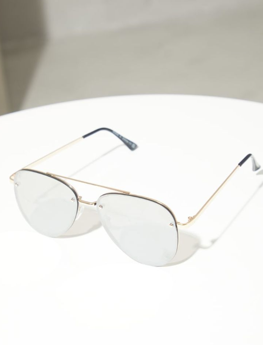 Silver Mirrored Aviator Sunglasses