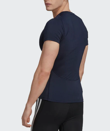 adidas Men's adidas Logo Pattern Alphabet Printing Round Neck Short Sleeve Blue T-Shirt