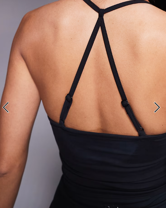 4505 soft touch ruched front yoga cami with inner bra in black