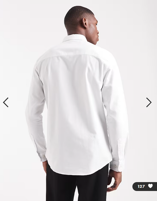 Threadbare long sleeve oxford shirt in white