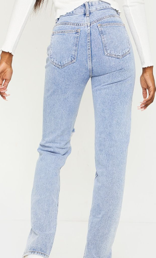 Tall Bleach Wash Distressed Split Hem Jeans