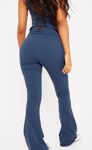 Petite Midnight Blue Contour Sculpt Foldover Pants