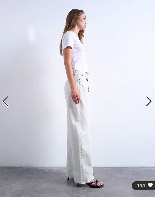 Topshop Column mid rise jeans in bone